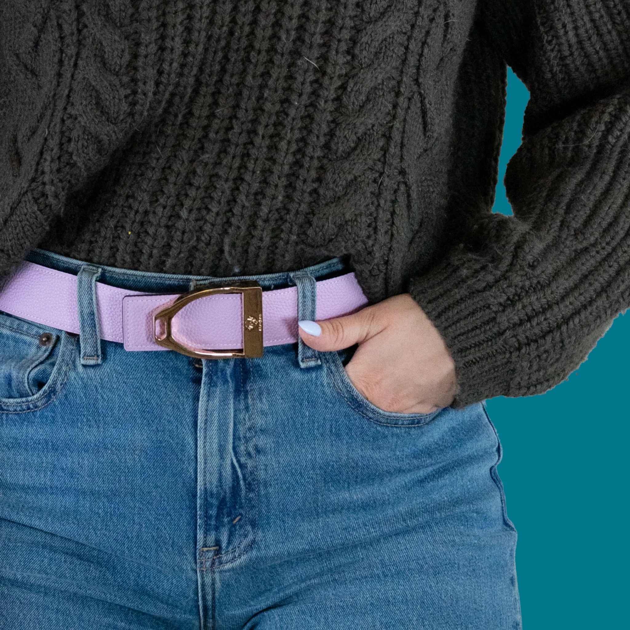 Chocolate/Lavender Reversible Leather Belt Strap | ManeJane